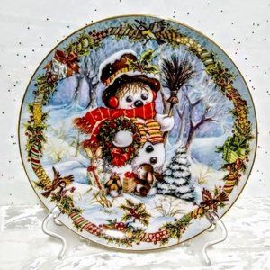 FRANKLIN MINT*FROSTY'S HOLIDAY PORTRAIT*COLLECTORS PORCELAIN PLATE*CHRISTMAS*